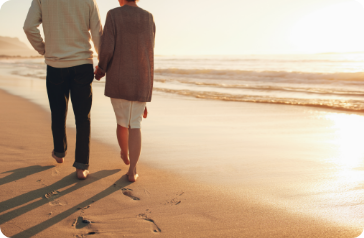 walking on beach